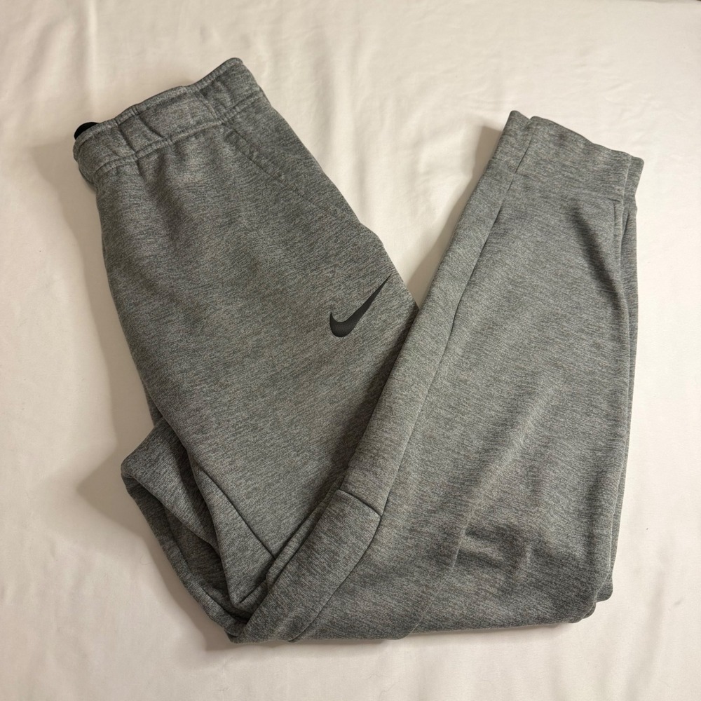 Nike Mens Dri-FIT Heather Gray Tapered Training Jogger Pants Small